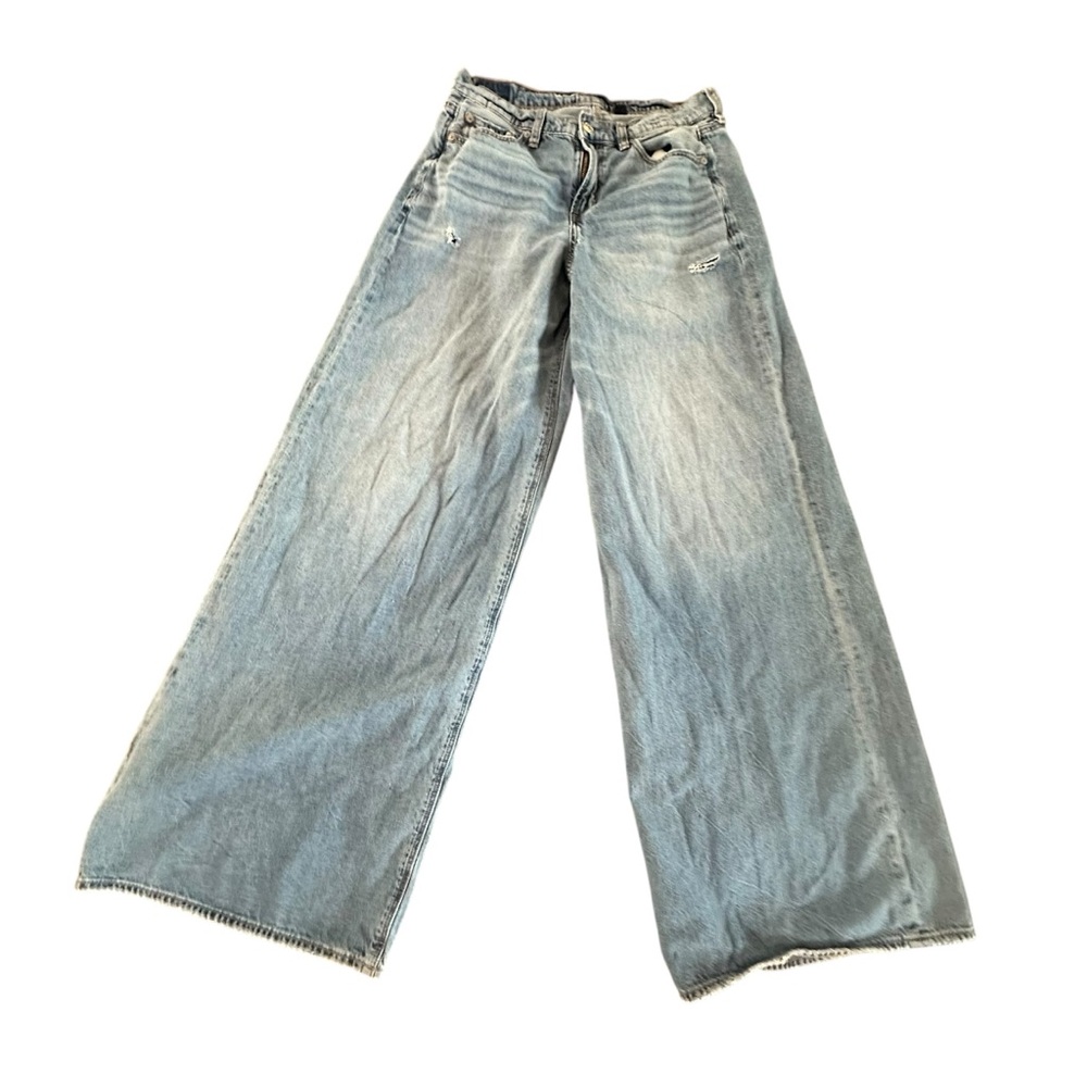 Women's Blue High Rise Ultra Wide-Leg Jeans